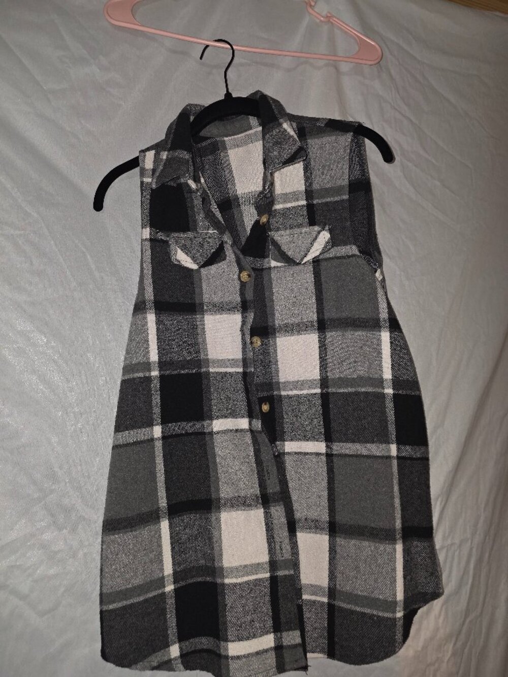 Womens Plaid Vest Jacket Casual Sleeveless Flannel Vest Lightweight